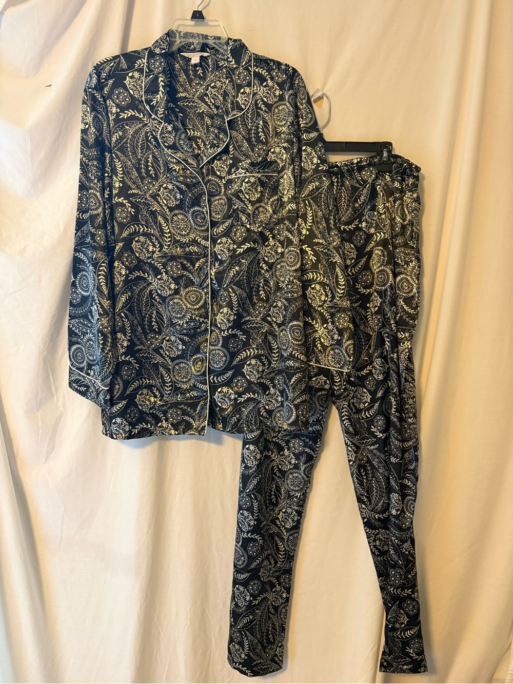 croft & barrow Black Paisley-Print Pajama Set